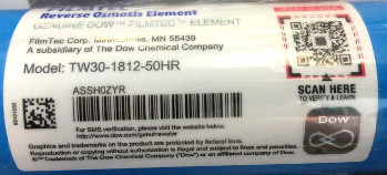 Новая наклейка мембраны Dow Filmtec