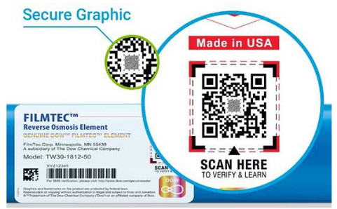 QR-код на наклейке мембраны Filmtec