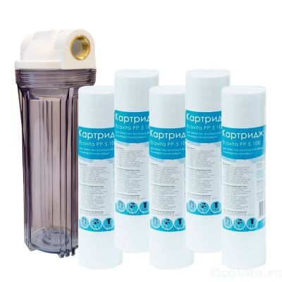 Ecovita 3/4" 10SL прозрачный с 5 картриджами PP 5 10SL